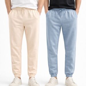 2 Pack 2XL Joggers in Cream and Ice Blue NWOT